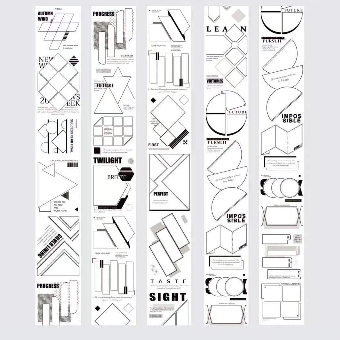 

Qianyan Studio Old Newspaper English Base Washi Tape Special Oil Tape PET Die-Cut Journal Tape Light Retro Use