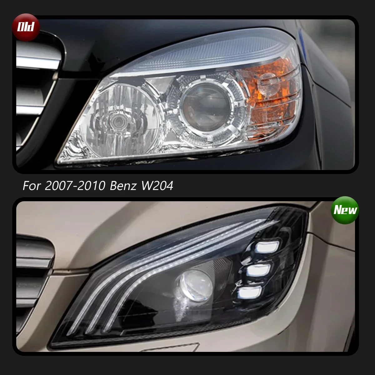 

TYPY автомобильная фара для Benz C Class W204 2007-2010, обновленная модифицированная новая светодиодная фара с динамическим указателем поворота DRL, автоаксессуары
