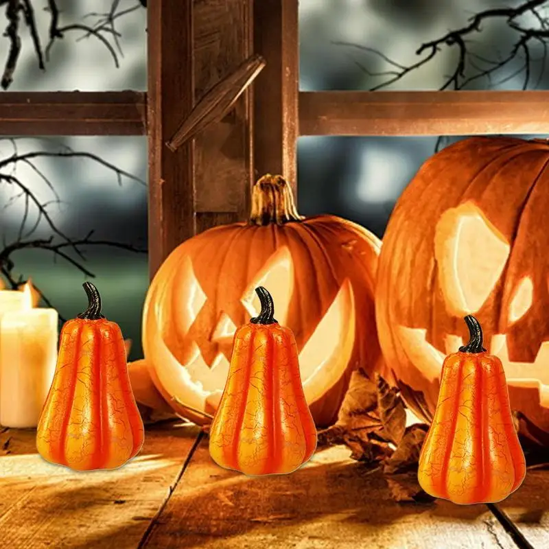 Led Pumpkin Night Light Light Up Jack O Lantern Pumpkins Battery Operated Cracked Design Pumpkin Decorations For Entrance Holida