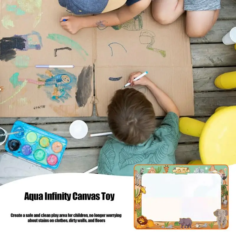 Tappetino Color acqua senza disordine colorante Doodle Mat tappetino per pittura ad acqua tappetino in tela per bambini colorazione Doodle tappetino da disegno 100X80cm per