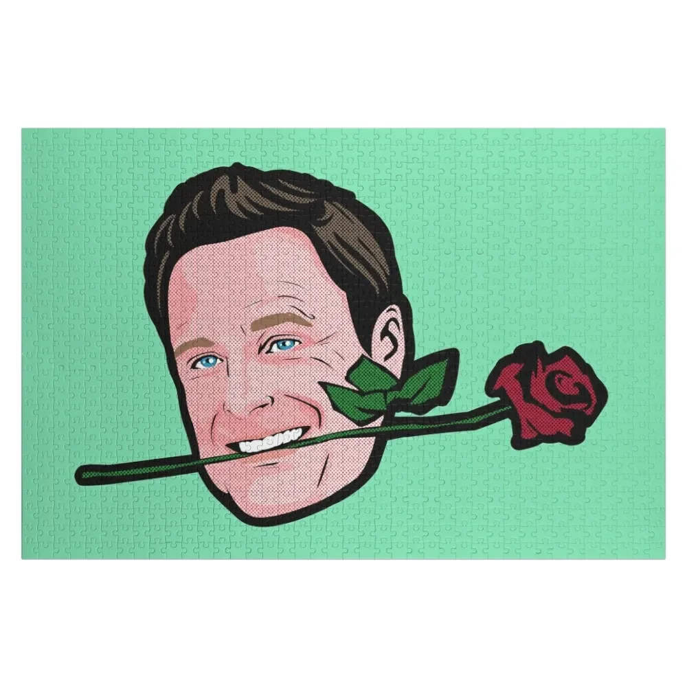 

Chris Harrison biting a rose. The Bachelor themed gift / card / sticker / apron and more! Jigsaw Puzzle