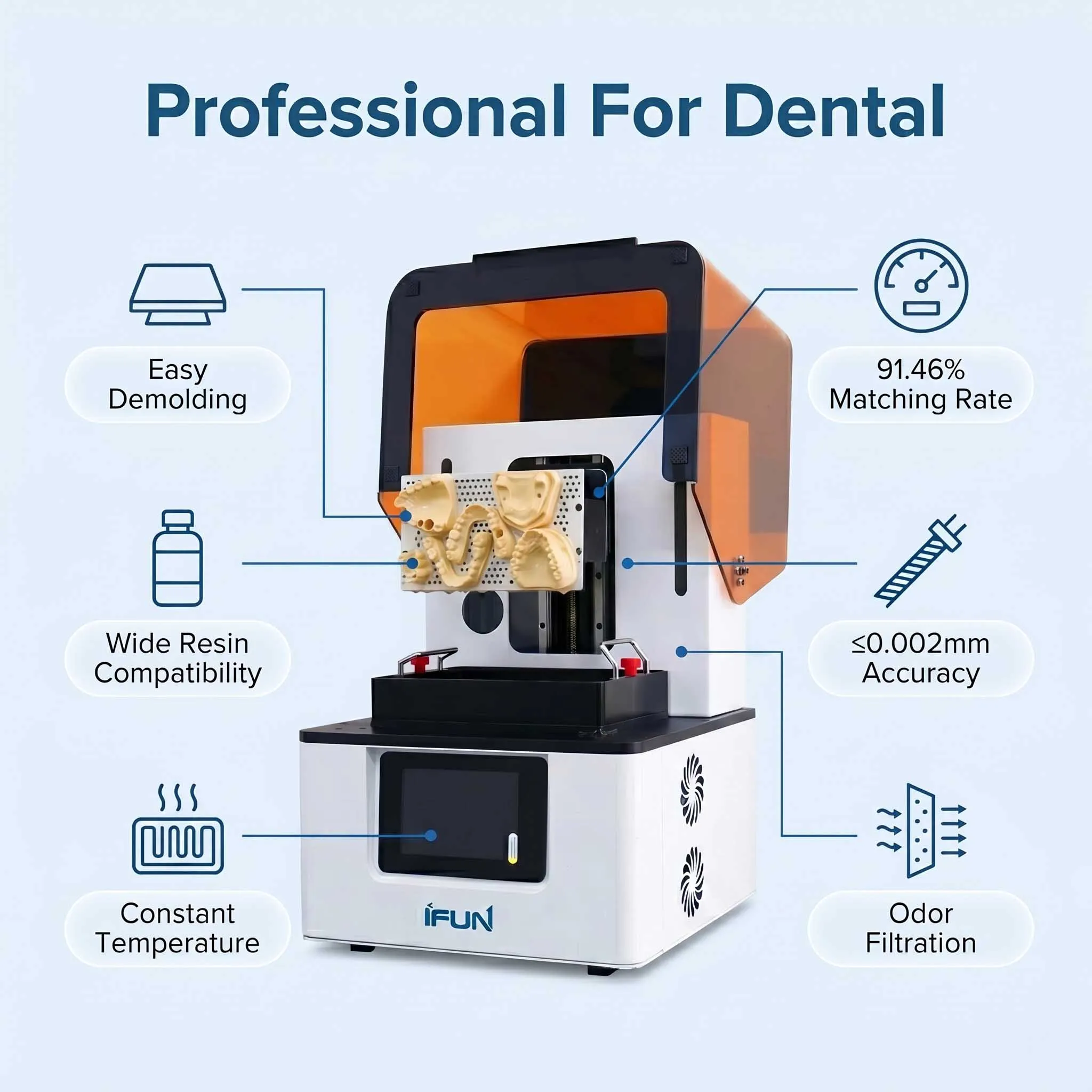 Professional-grade Dental 3D Printer Used in Commercial Teaching Dentl Clinics to Print Dental Molds Denta Tools Resin Models