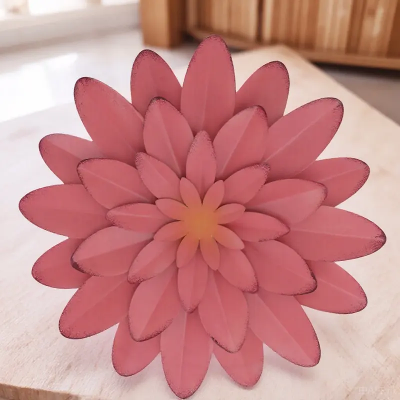 1Pcs Nordic Style Flower Pendant Iron Craft Wall Decoration Hanging Decor Simulation Flower Ornament for Indoor Background Scene