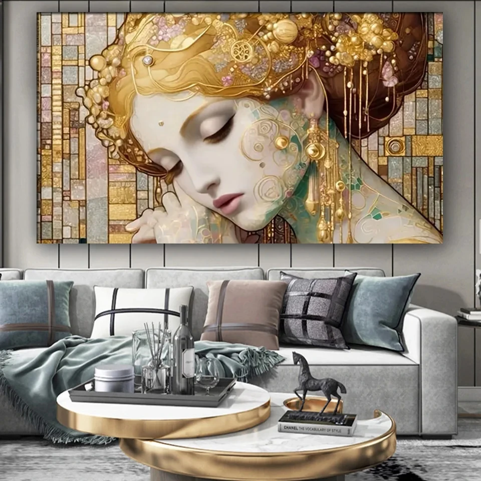 

﻿ Gustav Klimt Woman 5D Diy Diamond Painting Fantasy Gold Goddess Full Diamond Mosaic Embroidery Cross Stitch Kits Home Decor