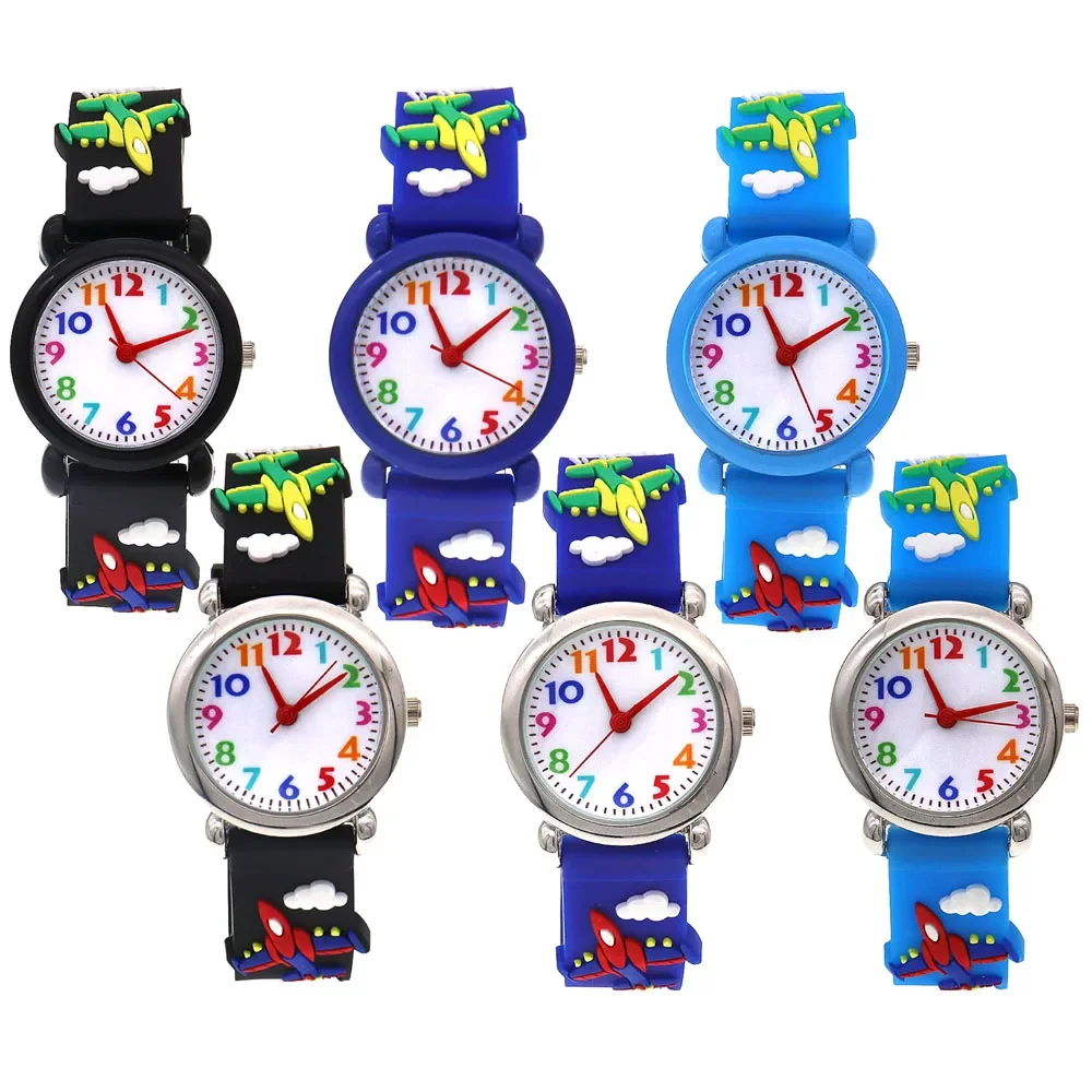 Children's Cartoon Watch Quartz Silicone Watch Elementary School Girls Boys Children's Watch 3D Silicone Strap Baby Watches