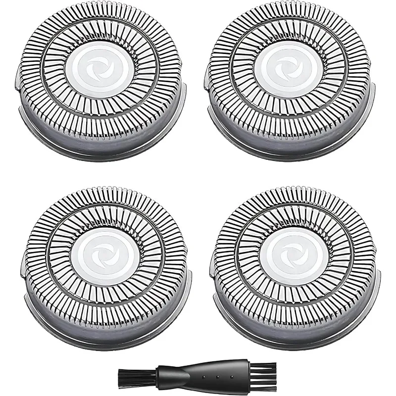 4Pcs Floating Shaver Replacement Heads for 5-head Bald Electric Razor, Bald Head Shaving Cutter Blades with Cleaning Brush