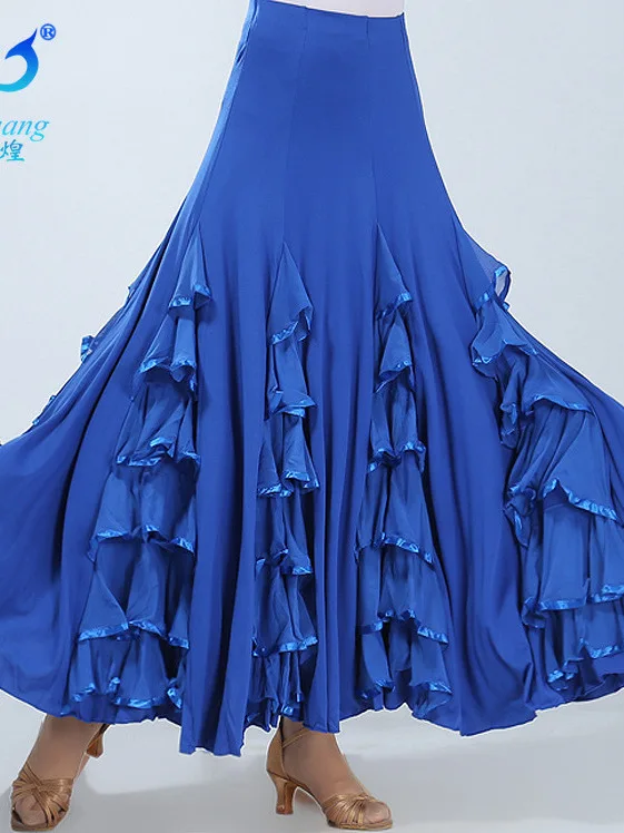 Modern Dance Competition Skirt Social Dance Square Dance Ballroom Dancing New Style Skirt Big Swing Practice Long Skirt