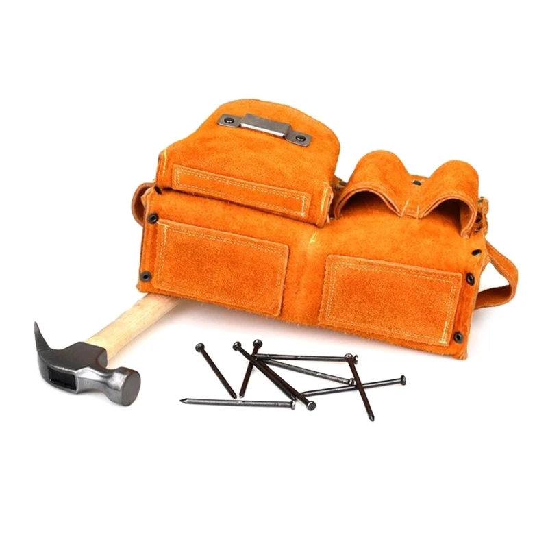 Imagem -04 - Woodworker Prático Ferramenta Bolsa Pacote de Cintura de Couro de Vaca Multi-function Repair Tool Storage Bolsa Hardware Tool Storage Bag