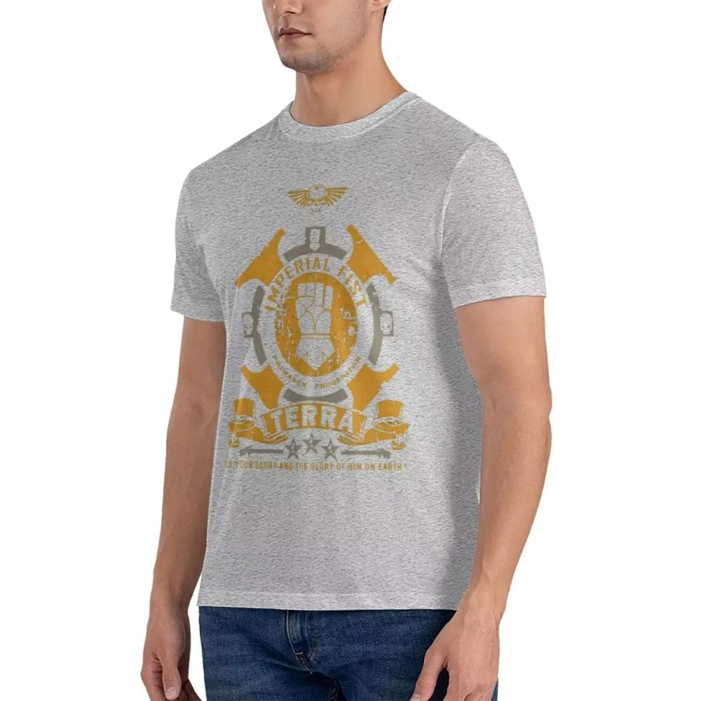 2026 Sci Fi Warrior Fist Emblem Graphic T Shirt, Pure Cotton Short Sleeve Casual Tee, Retro Fantasy Badge Tops for Kids Adults