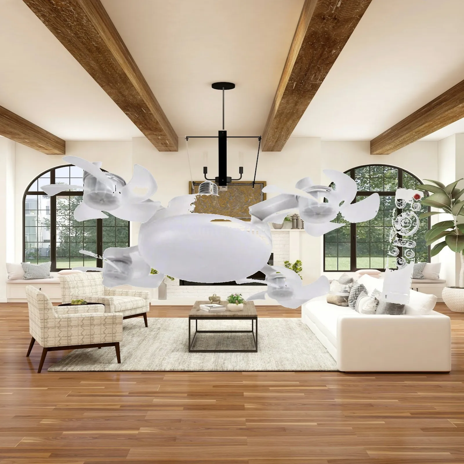 

Ceiling Fan with Light Fixture Remote Control 3 Colors Stepless Wind Adjustable Modern Decor Dimmable Light for Home Garage