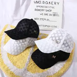 Adjustable Fashion Outdoor Women Girls Hip Hop Visors Cap Flower Baseball Cap Mesh Hat Lace