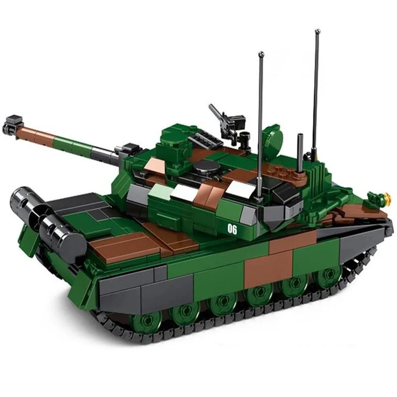 

889PCS Military Weapon French Leclerc Main Battle Tank Vehicle Model Building Blocks DIY Bricks Toys Gifts For Children Kids