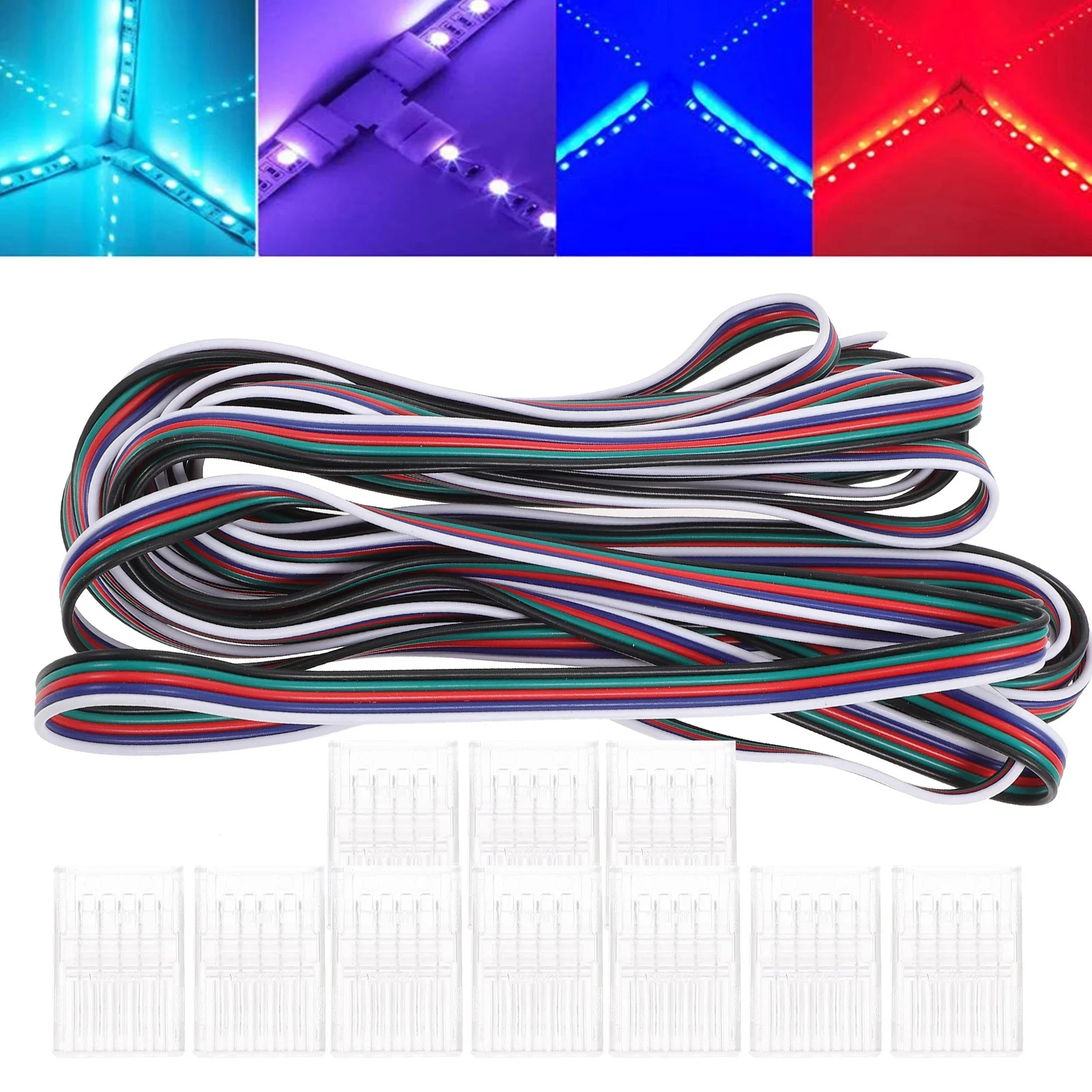 

1Set LED Strip Connector 12mm Rgb Solderless 5 Pin Connector for LED Light Strip Extension Lighting Accessories
