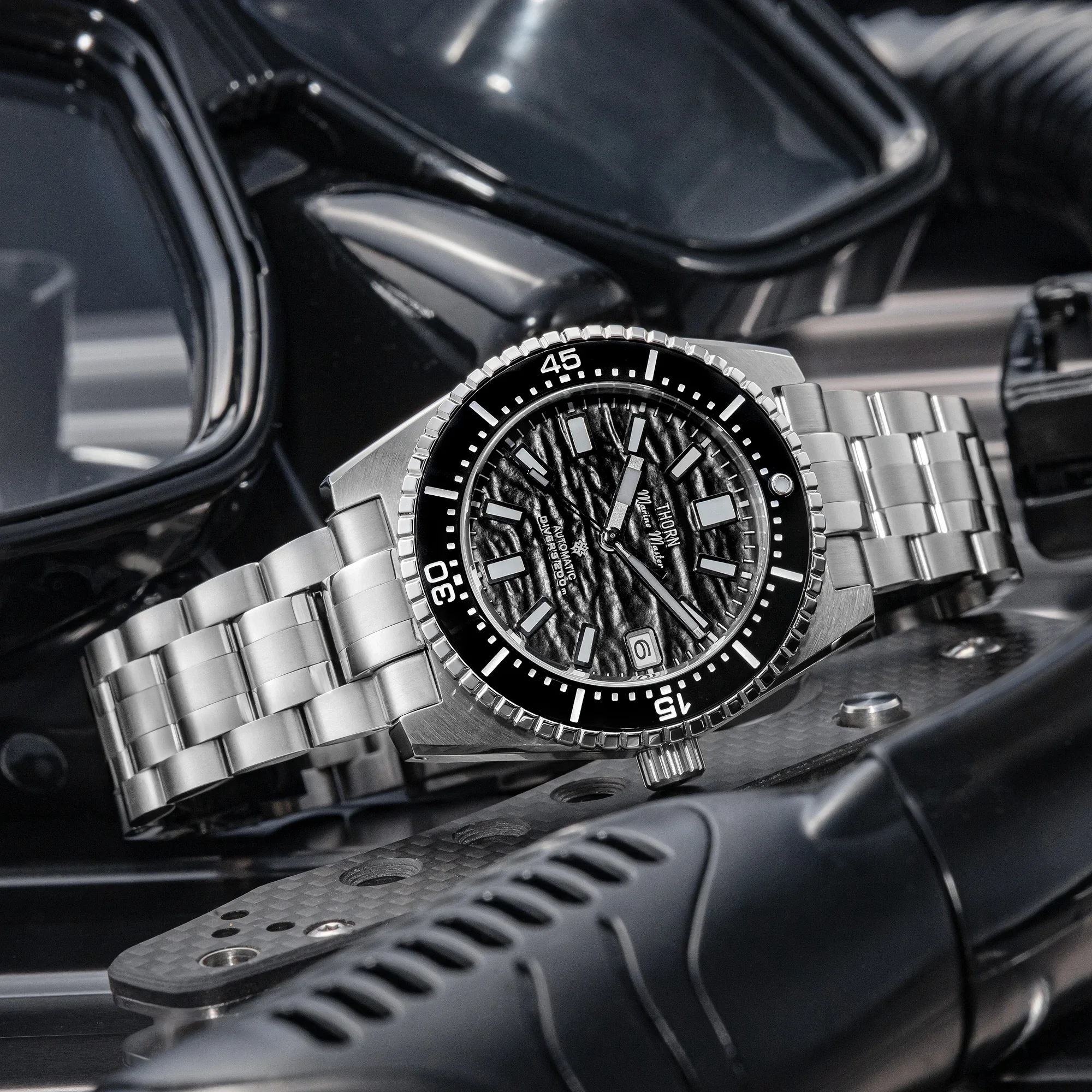 [SHY-042]THORN Vollautomatische Mechanische NH35A Uhr mit 316L Stahlgehäuse, Herren-Taucheruhr mit Leuchtziffern, Geschenkidee – Detail 2