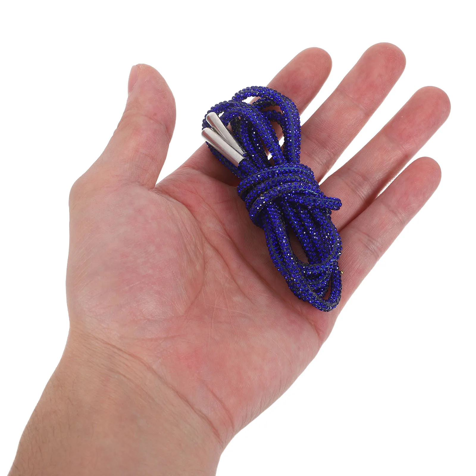 

1Pair Rhinestone Shoe Laces Round Glitter 47.16inch Blue Crystal Bling Rope Shoe Strings Sneakers Sweatpants Shorts Hoodies