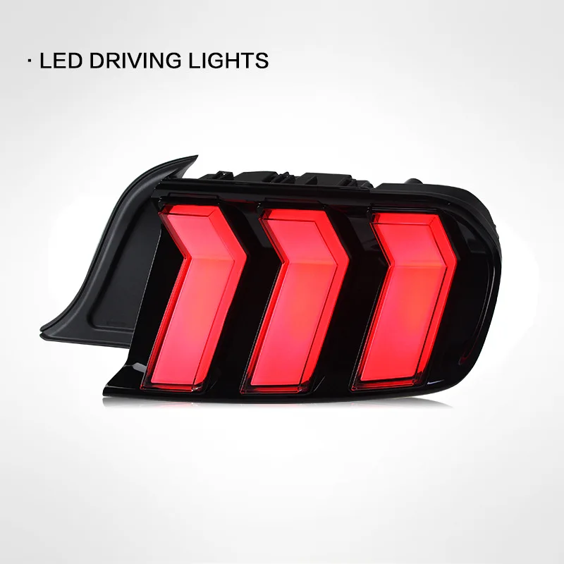 Lampu belakang LED modifikasi gaya RGB, lampu ekor LED kualitas tinggi untuk Ford Mustang 2015-2021 rakitan lampu belakang