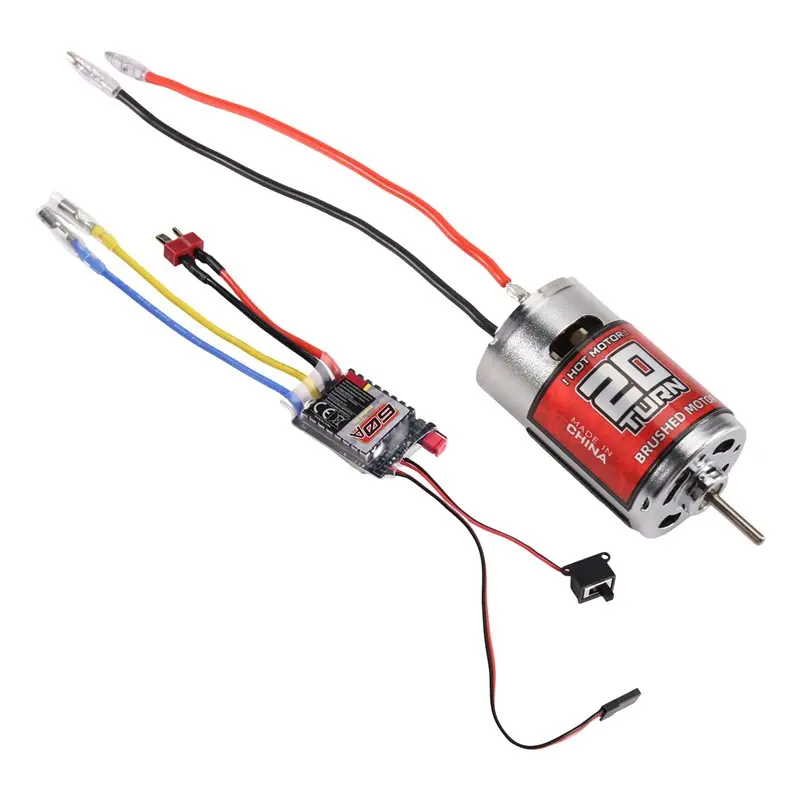 B05C-For RC For RC Car Brushed Motor, 550 Series 20T-14500Rpm High Torsion Low Noise Motor 3.17Mm D D-Axis With 60A Brushed ESC