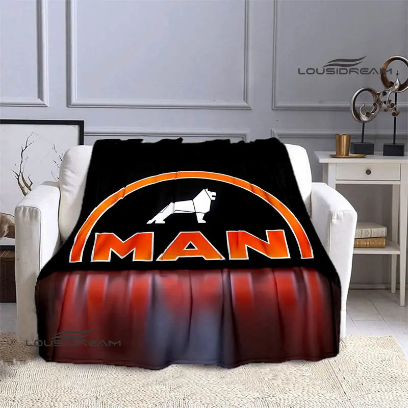 Man truck logo printed blanket Flannel Soft Comfort Blanket Home Travel Blanket blankets for beds Picnic blankets Birthday Gift