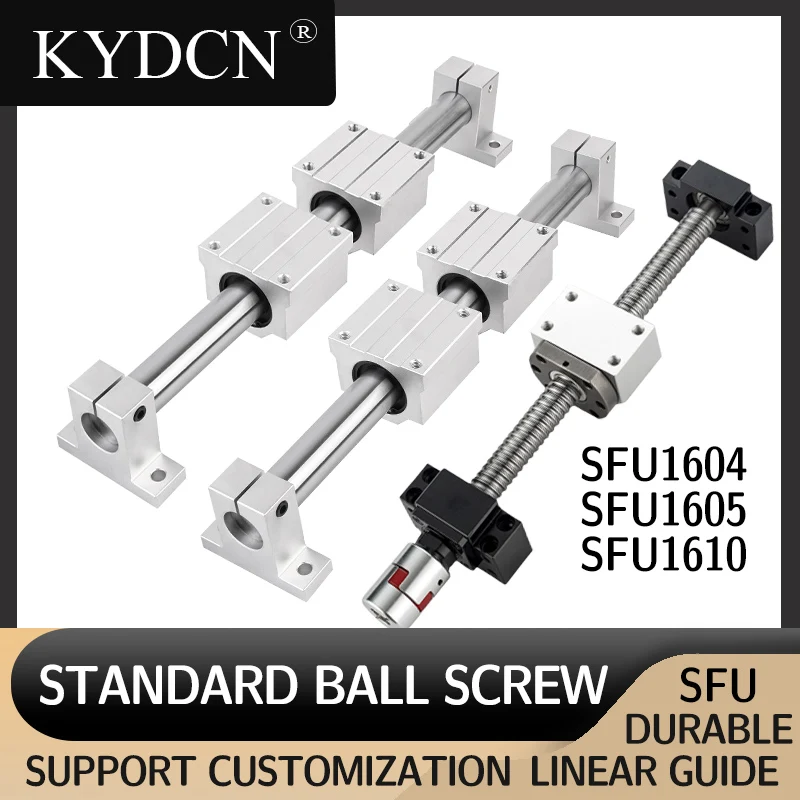 SC box slider 4 pieces, two optical shafts and four SK support seats with a set of 1604，1605，screw sleeve group