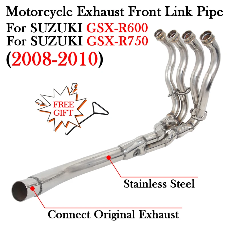 Motorcycle Exhaust System Modify Escape Moto Front Link Pipe For SUZUKI GSX-R600 GSX-R750 GSXR 600 2008 - 2010 K8 K9 L0 Slip-On