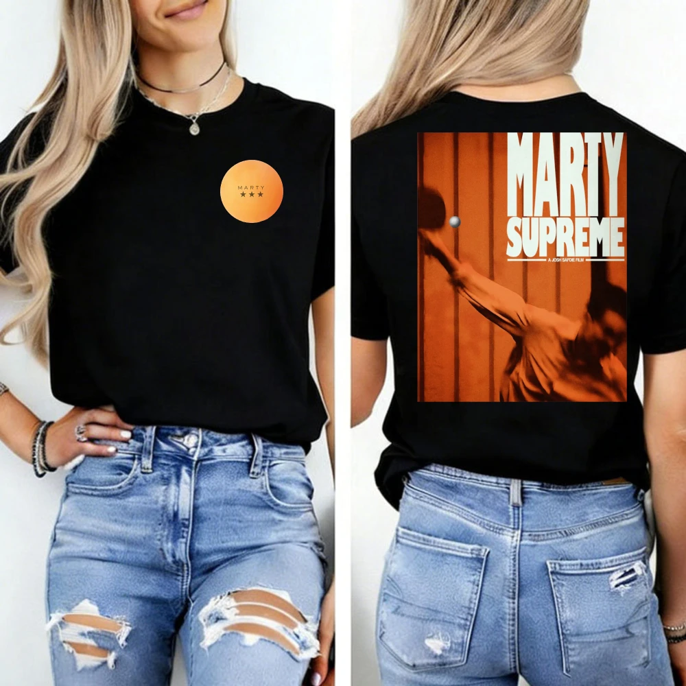 Marty Supreme Printed T Shirt Tops Timothée Chalametunisex High Quality Cotton T-shirt Hipster Street Fashion Short-sleev
