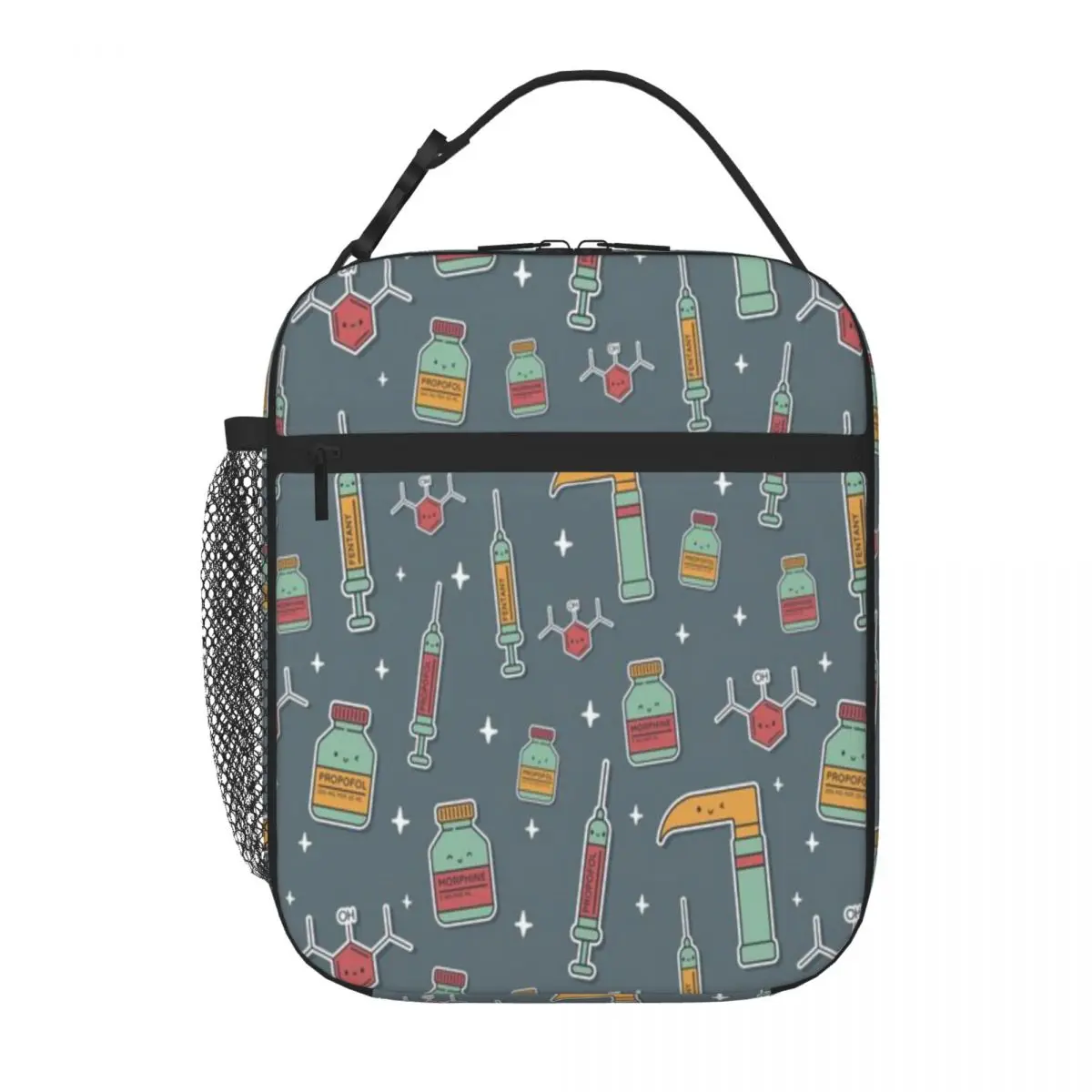 Bestselling Kawaii Anesthesiology Pattern Gift For Anesthesiologist Double Layer Bento Bag Seaside Lunch Cooler Lunch Bag