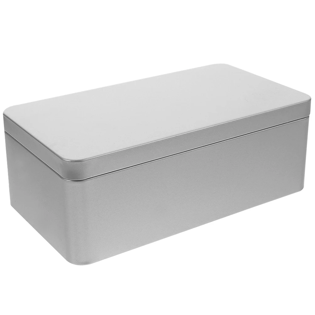

Tea Box Metal Storage Tinplate Rectangular Containers Holder Small Cookie Lid Oat Mini Clean Tidy Daily Life Capacity Easy Not