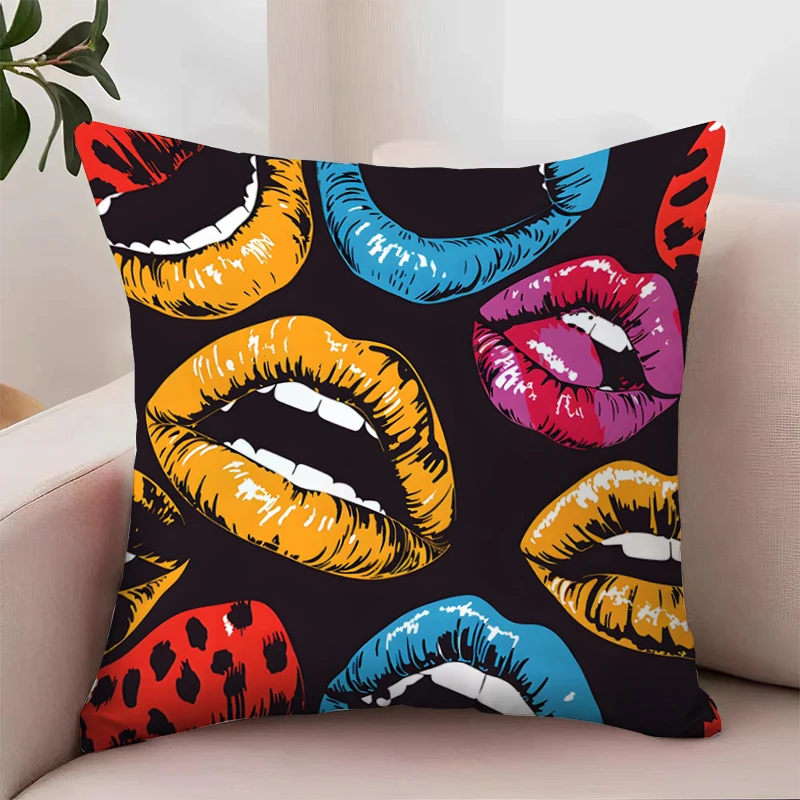 

Cushion Cover 45x45 Cushions Covers Sexy Lips Pillow Cases 45x45 Decorative Pillowcase 40x40 Home Decoration Bed Pillowcases