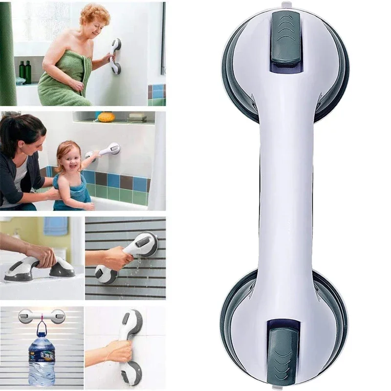 

2PCS Anti Slip Shower Handle Grab Bars Ultra Grip Dual Locking Safety Suction Cups Helping Handle Support for Toilet Bathroom
