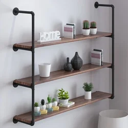 WD1829: Iron Wall Hanging Bookshelf – Retro Industrial Multi-Layer Storage Shelves,Home Wall Storage System, Bedroom Organizers