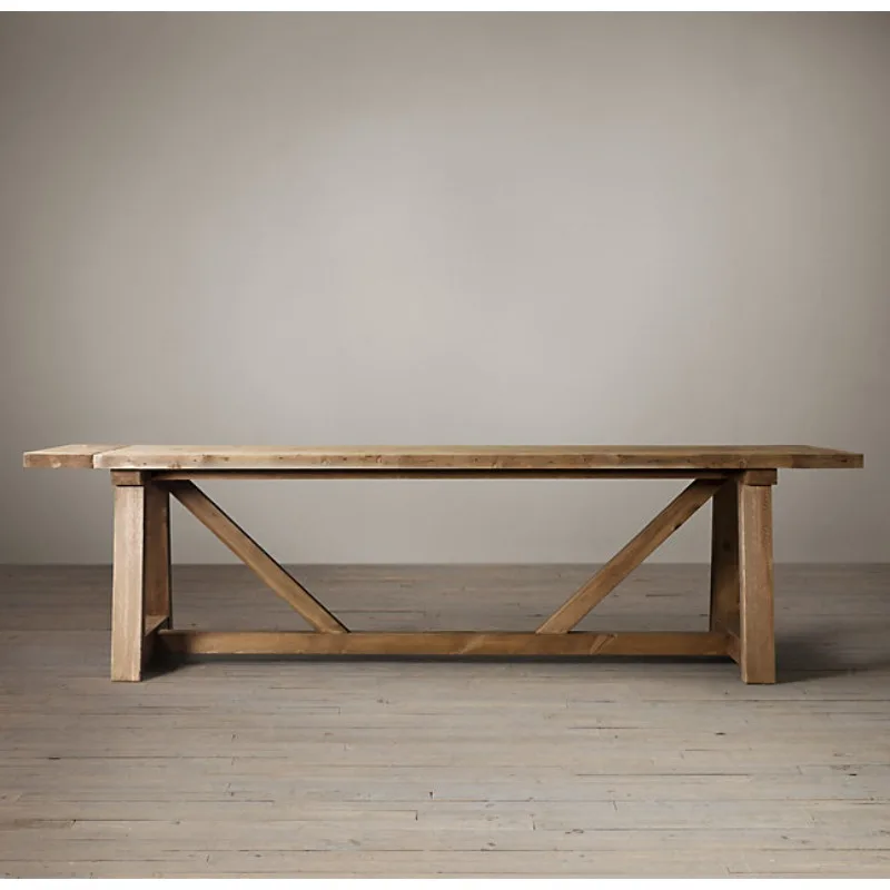 French country vintage solid wood rectangular dining table oak dining table home tea table