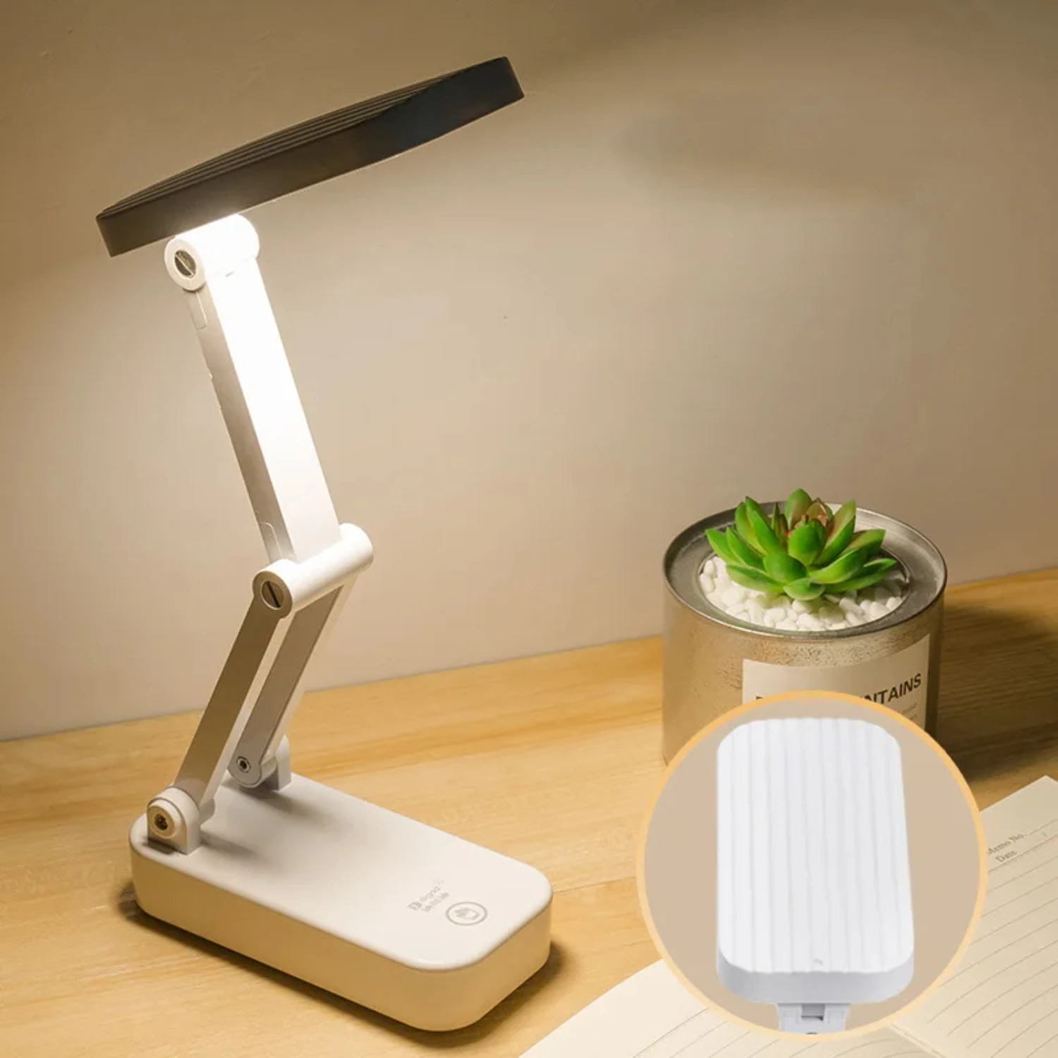 New Foldable Table Lamp Portable LED Eye Protection Desk Lamp USB Rechargeable Dimmable Night Light 3 Color Temperature