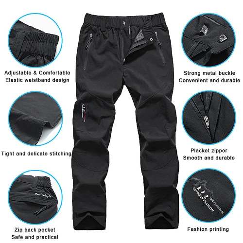 Imagen 2 del producto LNGXO, pantalones de senderismo para mujer, pantalones de verano de secado rápido para acampar al aire libre, escalada, Trekking, pantalones de montaña impermeables para mujer, Ripstop