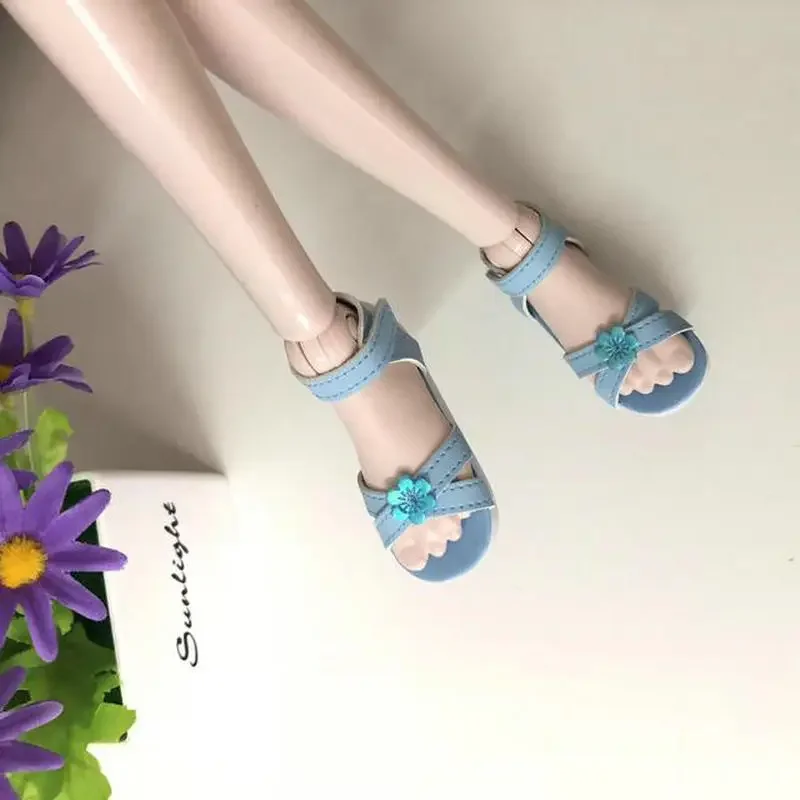 Mini sandalias de cuero a la moda, zapatos para muñecas de 7cm, accesorios para muñecas Bjd 1/3