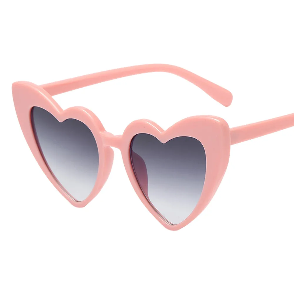 Bz650 Gafas de sol con forma de corazón para mujer, gafas de sol con sombrilla en forma de corazón a la moda Retro para mujer, gafas de protección UV integradas