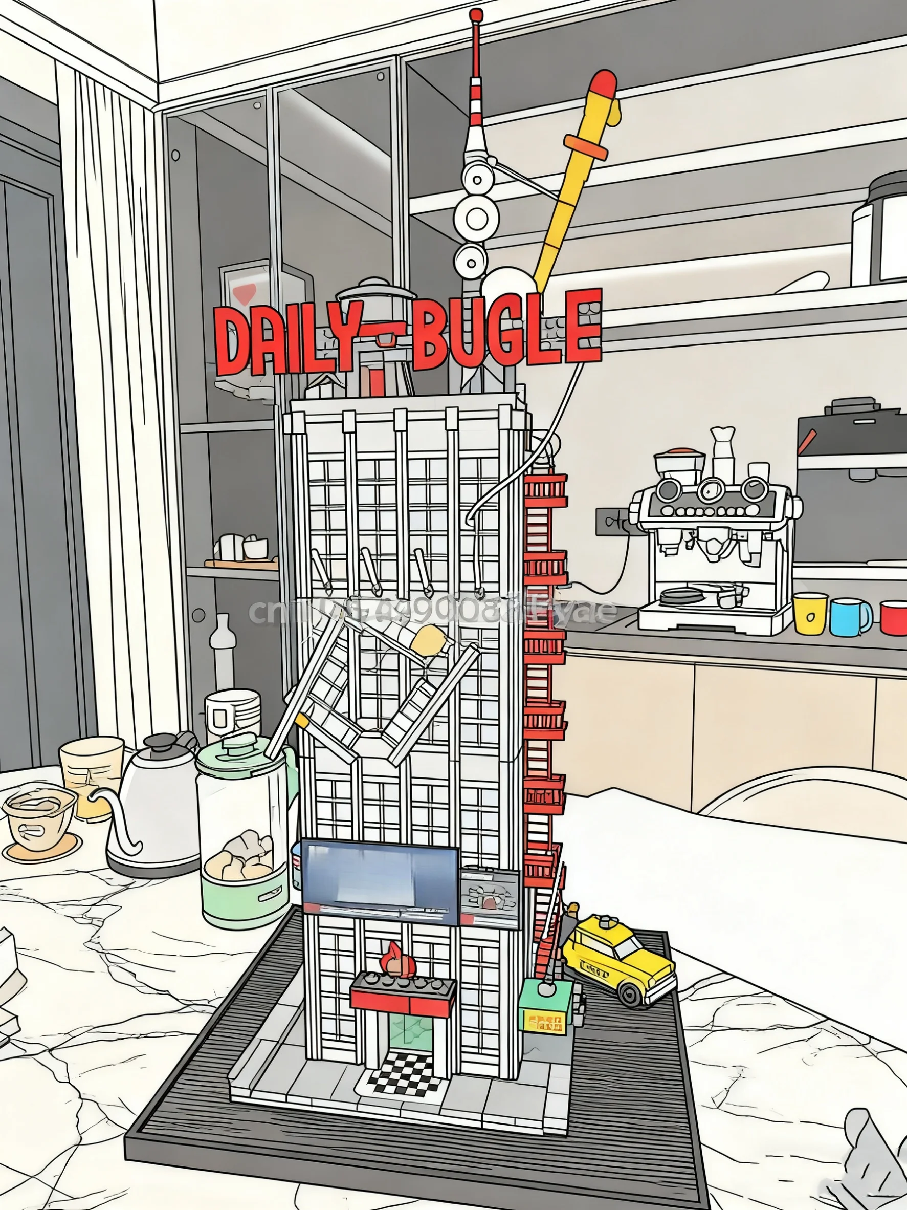 

3772pcs Daily Newspaper office Building Blocks anniversary Set, daily construction of bricks and blocks, birthday and Christmas