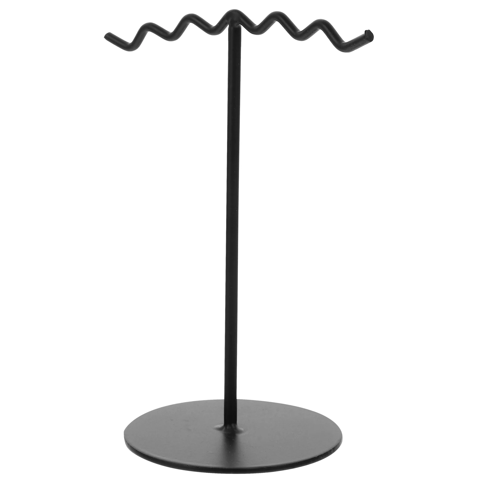 

Wrought Iron Jewelry Stand Earrings Necklace Accessories Desktop Display Holder Storage Black Durable TShape Metal