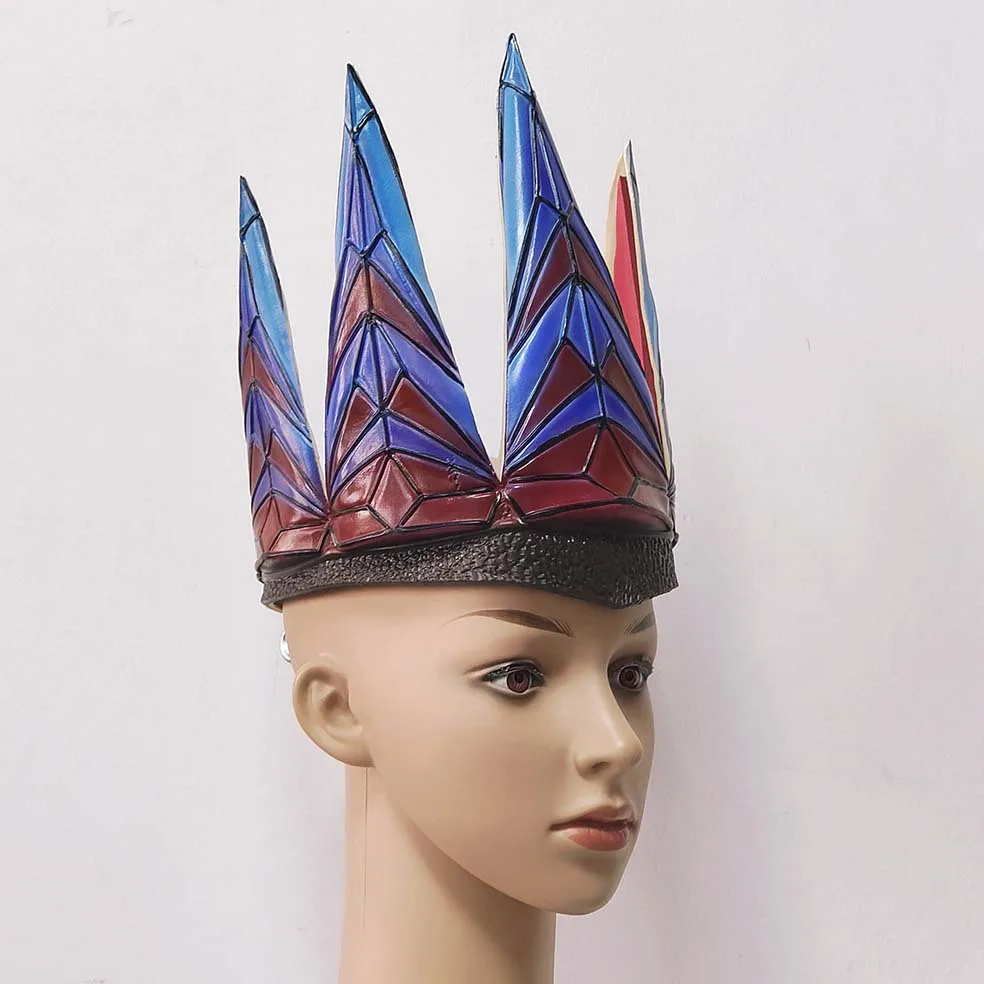 Cosplay Kristallkrone Kopfschmuck Blau-Rot Farbverlauf Latexkrone Halloween-Party Kostüm-Requisiten für Frauen – Detail 6