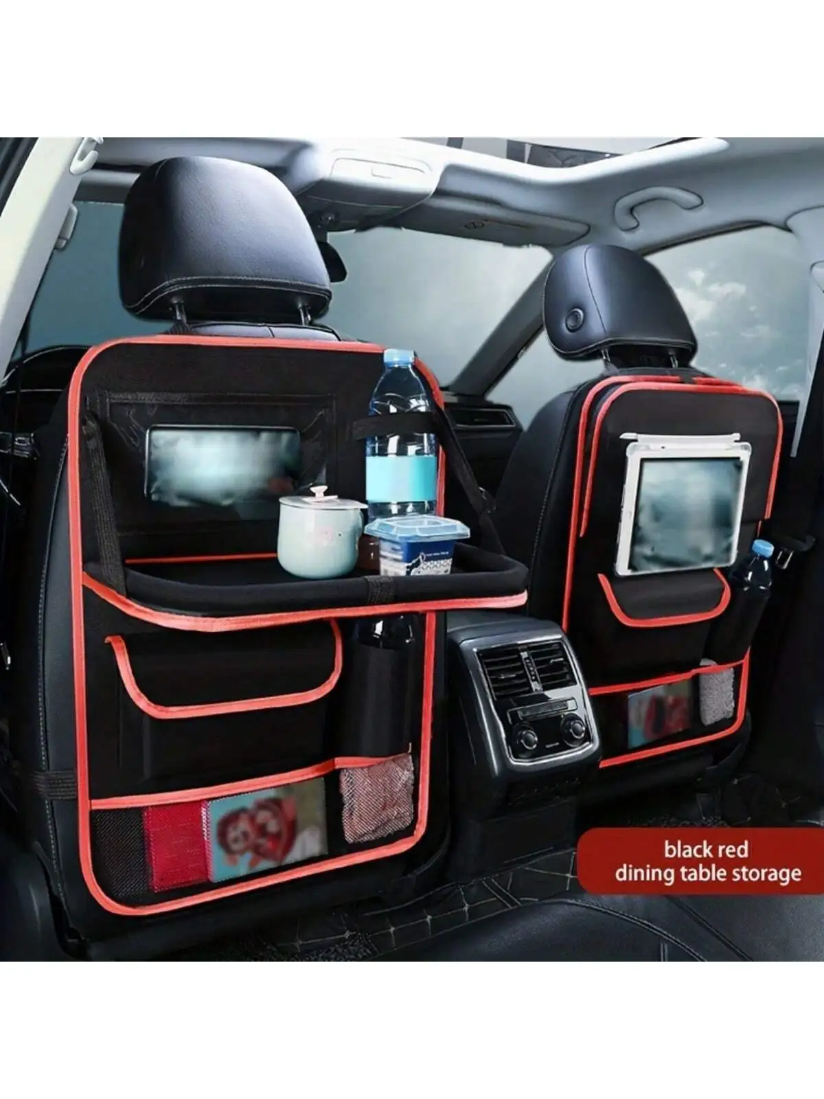 1pc Car Seat Back  Bag With Anti-kick Mat For Rear Seat Protection, And Tissue Box, Cup Holder, Laptop Desk, Car Tray