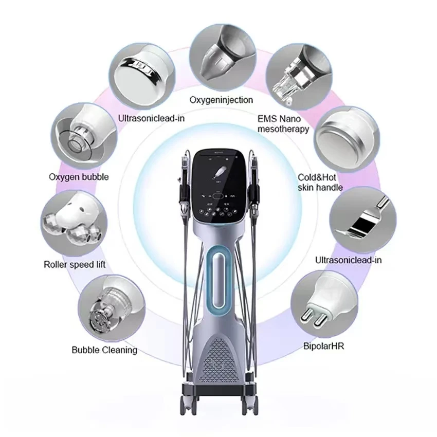 Best Selling 9 In 1 Super CO2 Bubble 6 Facial Skin Care Portable Facial Care Machine Facial Lifting Skin Rejuvenation