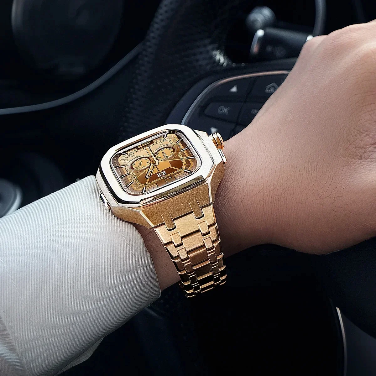 Luxury Stainless Steel Case Mod Kit for Apple Watch Ultra 3 2 1 49MM Liquid Silicone Strap for IWatch Series 49MM Accessories