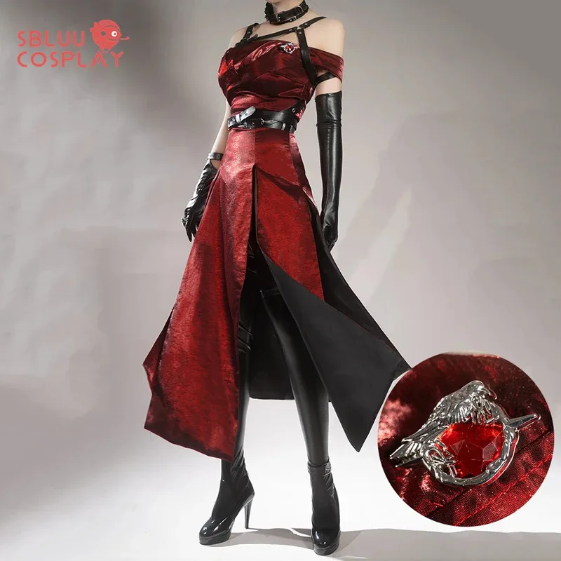 

LQSBluuCosplay Enchanting Veil Heroine Cosplay Costume Game Love and Deepspace R-Quality Women Red Dress Qinche Sylus