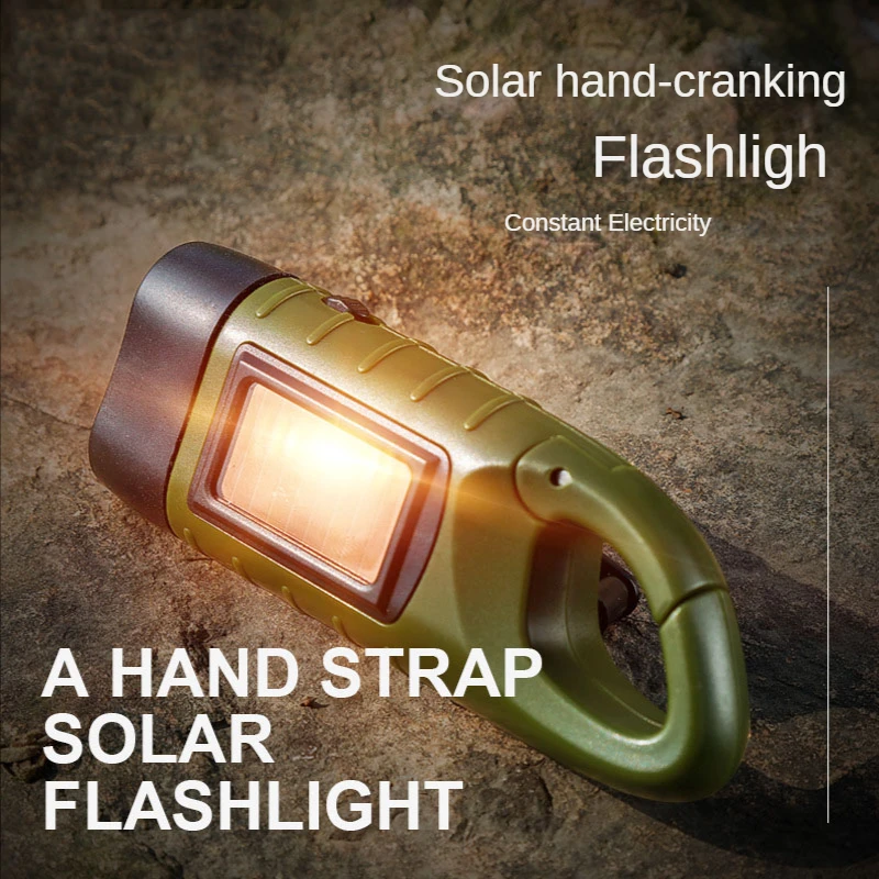 Solar Flashlight Dynamo Flashlight Outdoor Multi-function Emergency Lights Solar Charge Camping Lamp Hand Flashlight