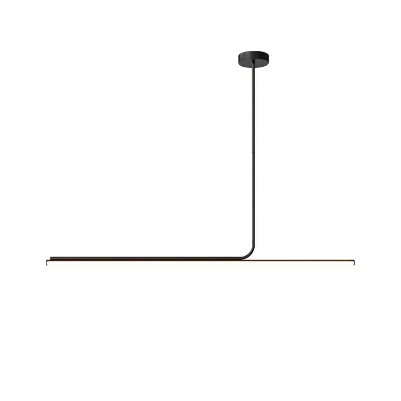 Imagem -06 - Escandinavo Moderno Tubo Longo Led Pendant Light Preto Dimmable Minimalista Iluminação Quarto Escritório Mesa de Jantar