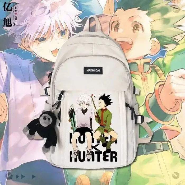 

Black White Red Green X Hunter Student Teens School Bags Large Capacity Backpacks Anime Game