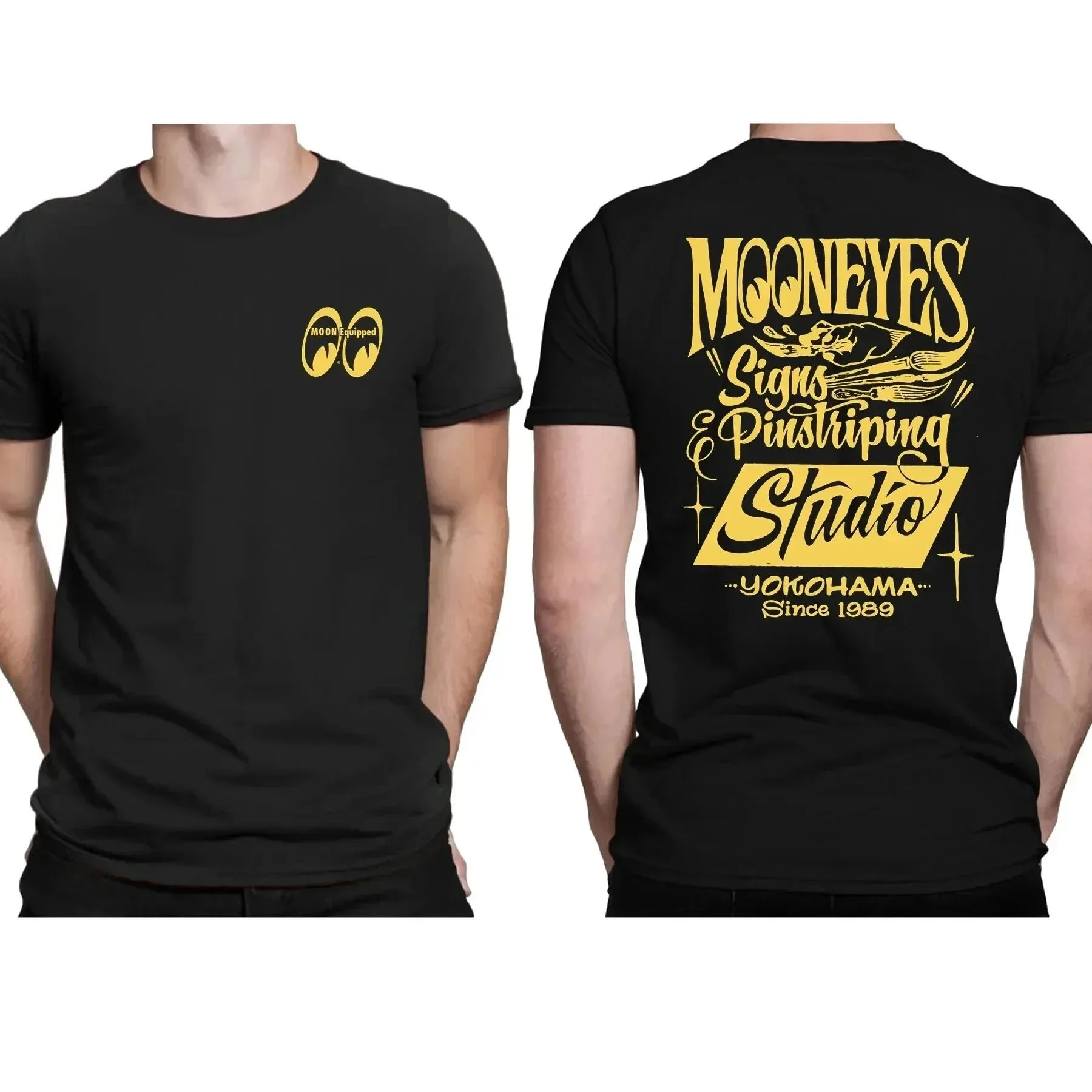 Y2k Herren Mooneyes Moon Equipped Speed T-Shirts Grafik Streetwear Erstaunliche T-Shirts Herren T-Shirt Lässiges Oversized Essential T-Shirt – Detail 7