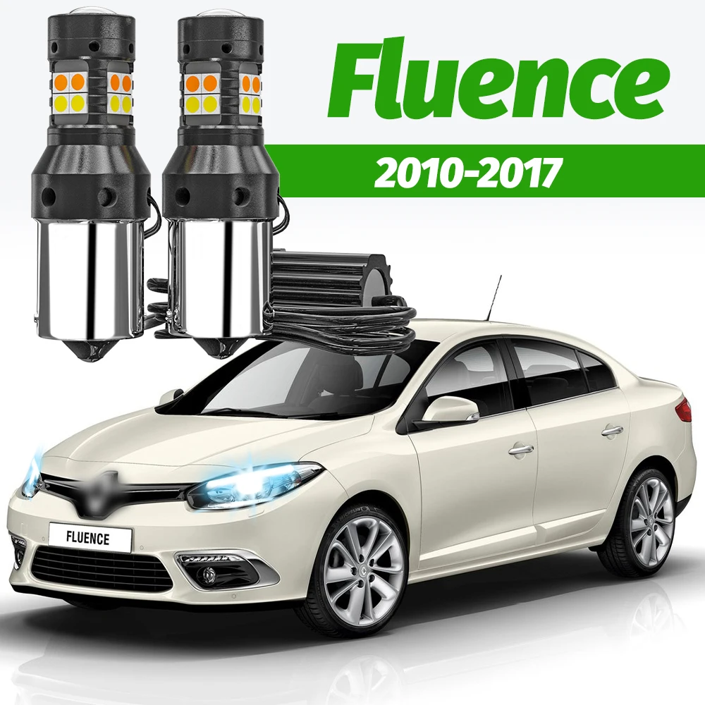 2 Stück Dual-Modus Blinker+Tagfahrlicht Zubehör LED DRL für Renault Fluence 2010-2017 2011 2012 2013 2014 2015 2016