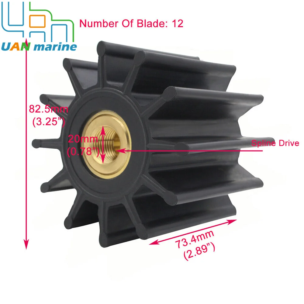 27000K  Marine Flexible Water Pump Impeller For Sherwood 27000K  Cummins 3974456 Marine Diesel Pump 500181