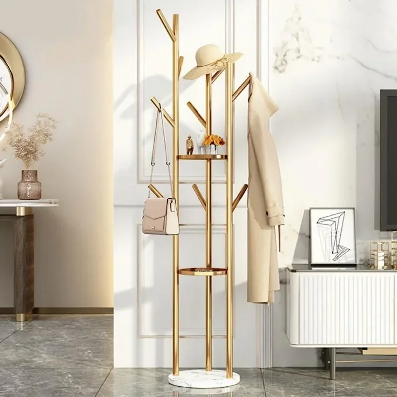 

Modern Gold Standing Organizer Coat Racks Independent Metal Clothes Hangers Living Room Floor Nordic Percheros Home Furniture