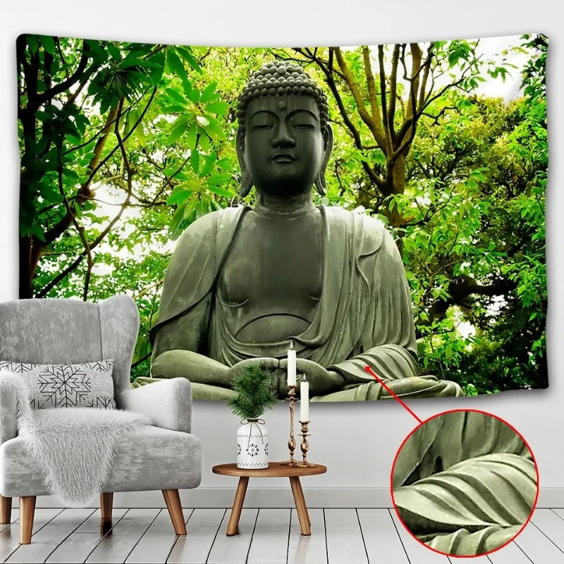 3DReligion Culture Hanging Wall Tapestry Buddha Wall Carpet Headboard Dorm Hippie Psychedelic Tapestry Tree Landscape Boho Decor